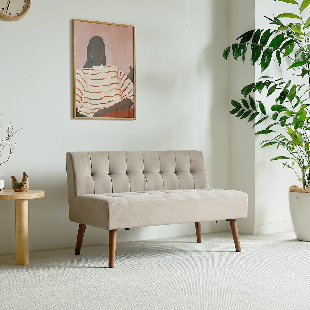 mild 2人掛けソファ 北欧ナチュラルモダン サンドベージュ｜miion