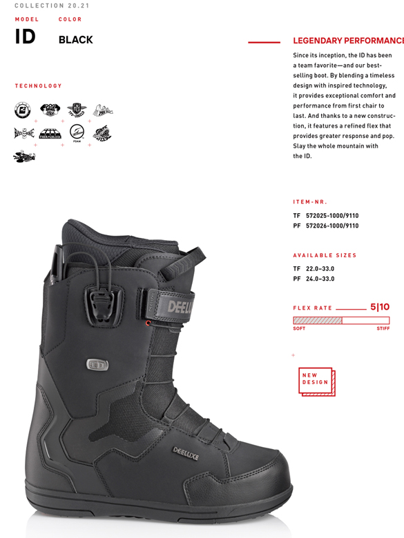 20-21 DEELUXE(ディーラックス)・ID TF [BLACK] アイディー・ブーツ