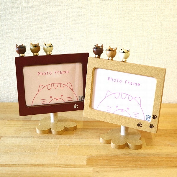 18弁】アクション フォトフレーム（ネコ）オルゴール 写真立て ｜株式