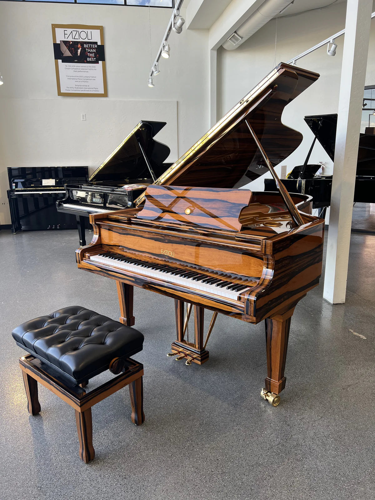 Fazioli F212 (7') NEW Exotic White African Ebony SOLD! | Northwest