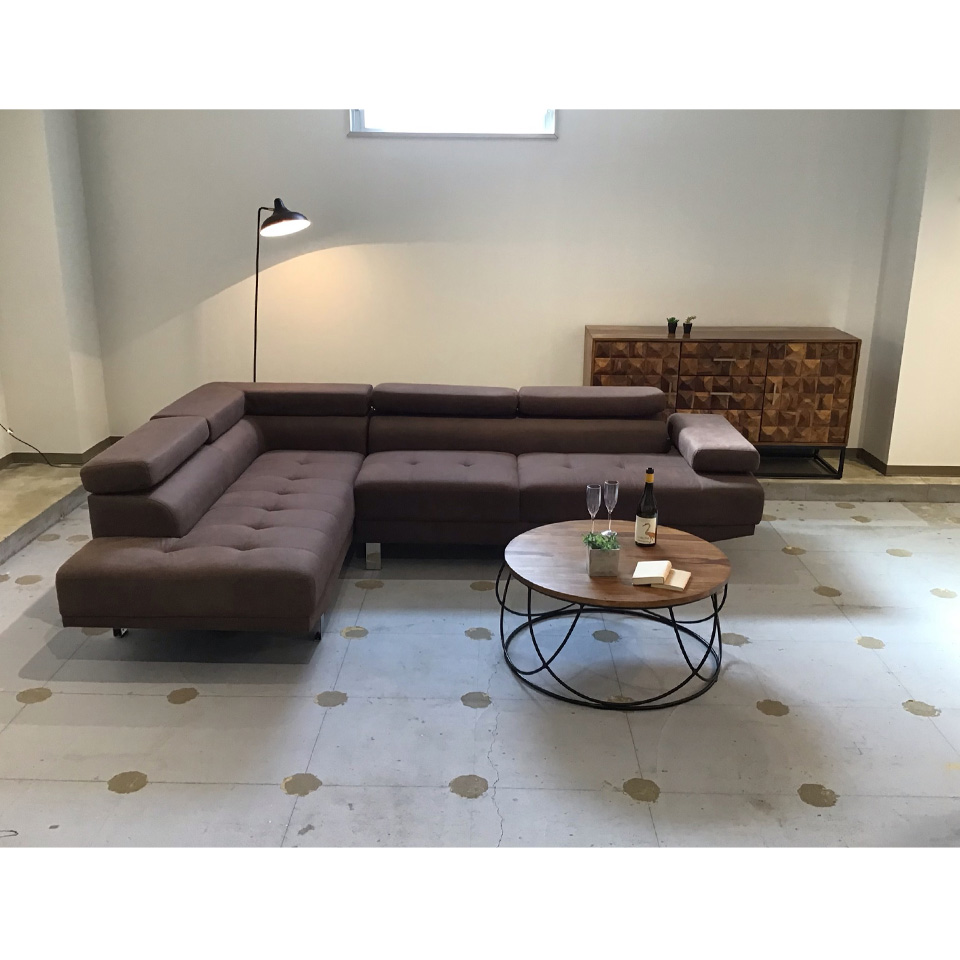 L字ソファ712A (L)【送料・開梱設置無料】マットブラウン | NOCE