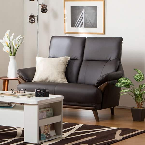 傷・汚れに強い 2人掛けソファ 合皮タイプ (コウテイ3 Nシールド DBR