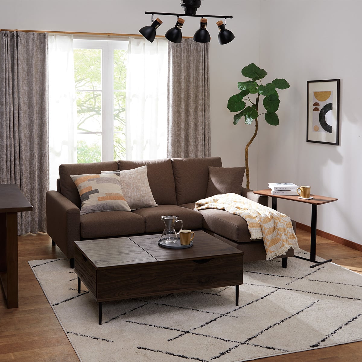 カウチソファ 布張りタイプ (CS02 H DBR) | ニトリネット【公式】 家具