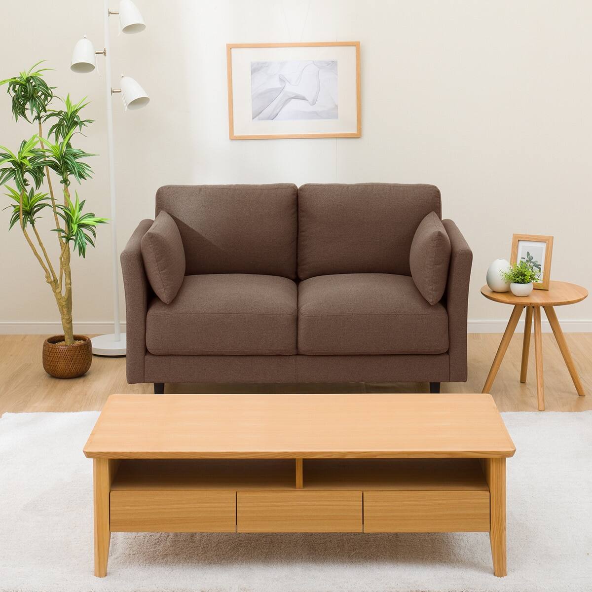 傷・汚れに強い 2人掛けソファ 布張りタイプ (CS01 Nシールド H-DBR