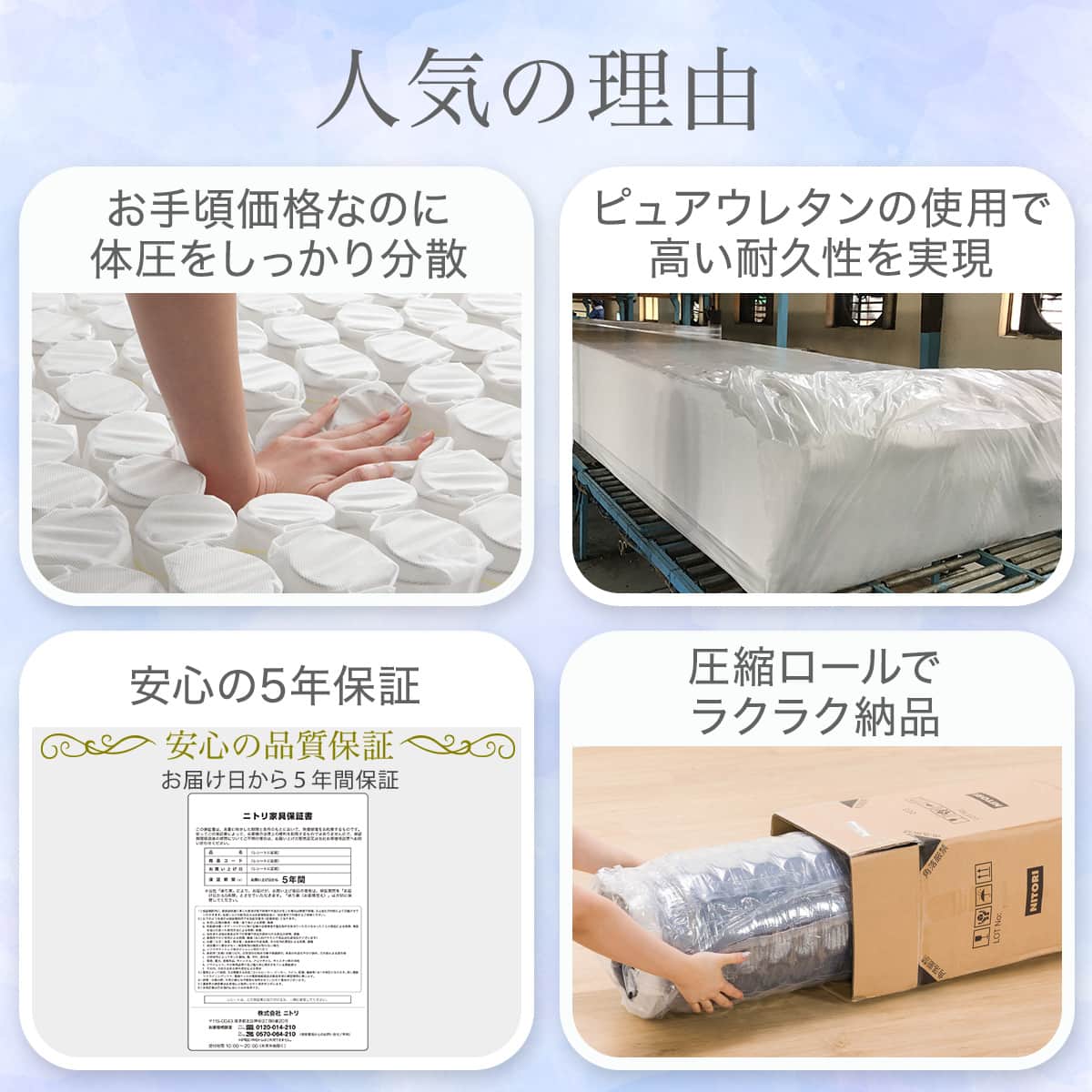 シングル ポケットコイルマットレス(TH-001) | ニトリネット【公式