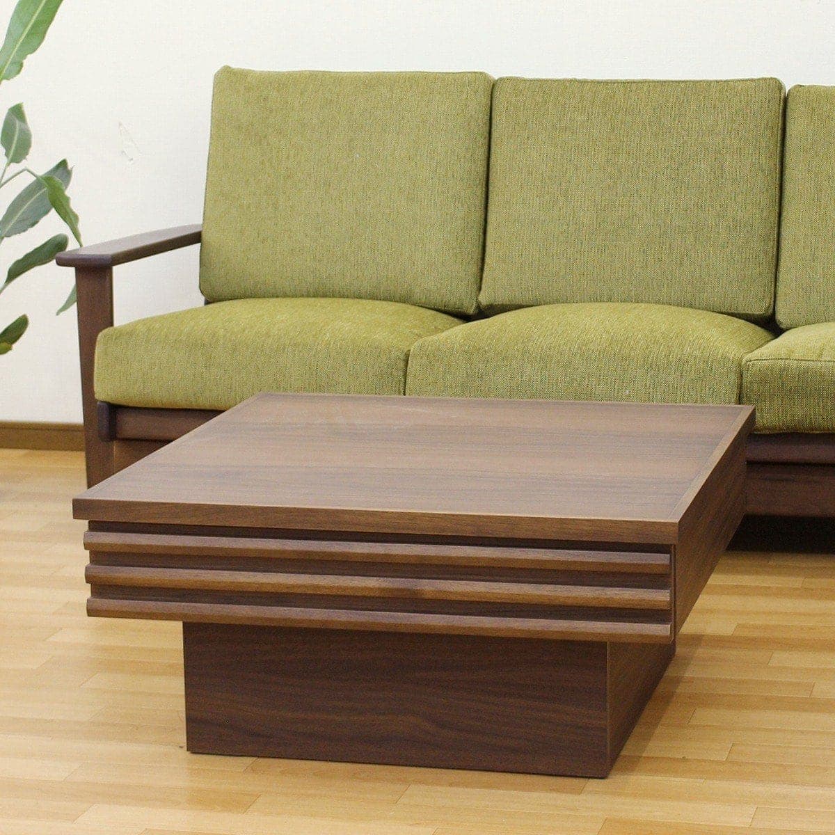 天然木工芸突板ルーバーセンターテーブル (正方形 WAL) | ニトリネット