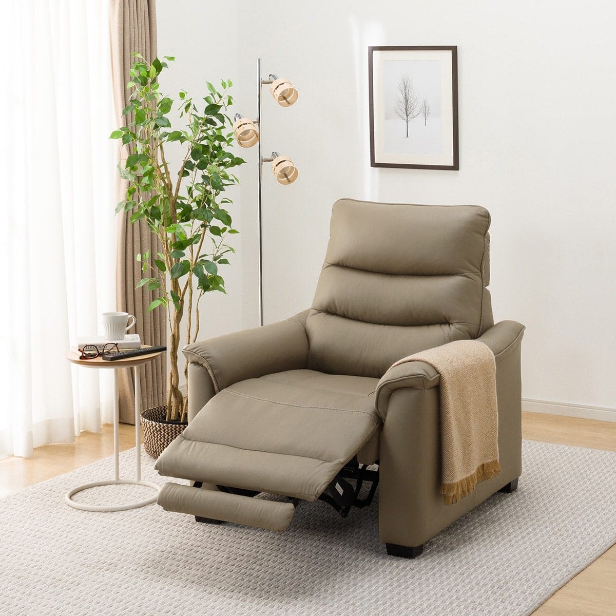 1人掛け電動リクライニングソファ 本革(一部合成皮革)タイプ (N