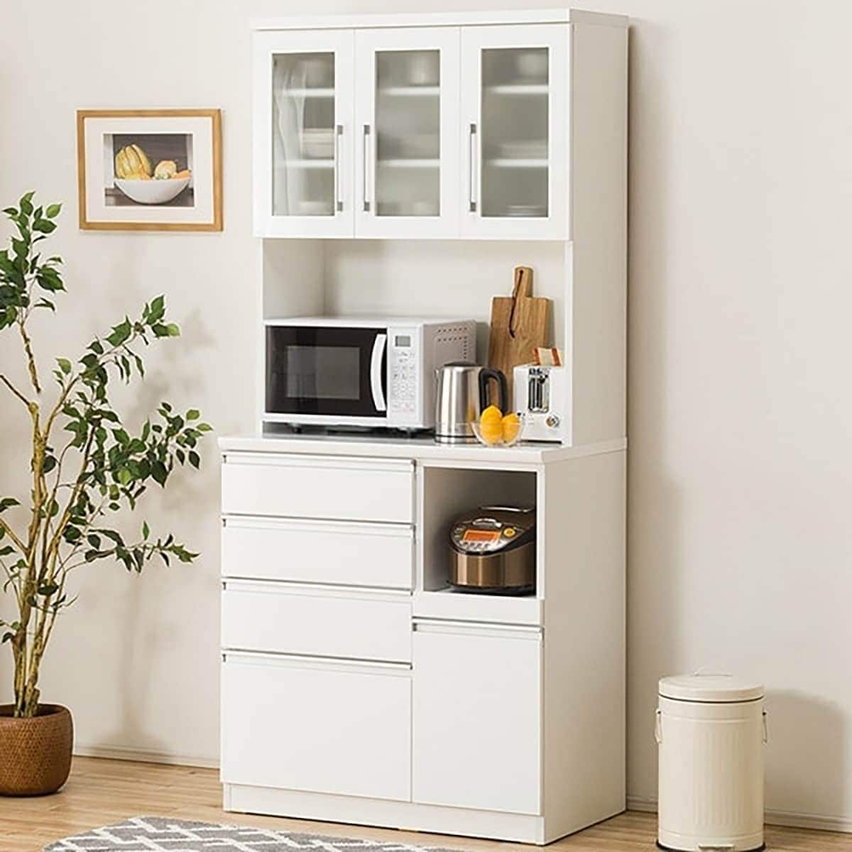 キッチンボード(レジューム 90TG-H WH/90QH-R WH) | ニトリネット