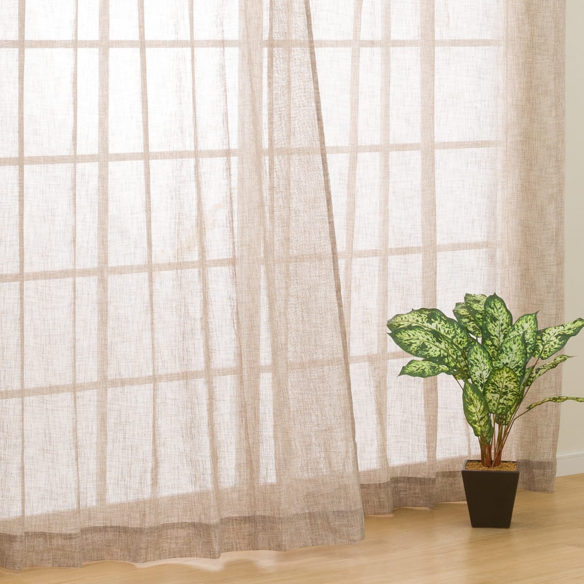 レースカーテン(RL055 ベージュ 100X198X2) | ニトリネット【公式