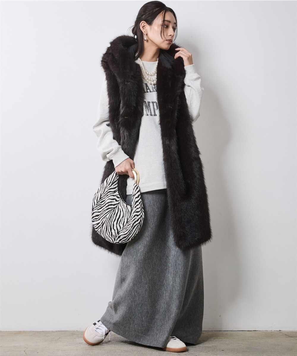 フェイクファーフーディマフラー＜大きいサイズ有＞シックスタイル