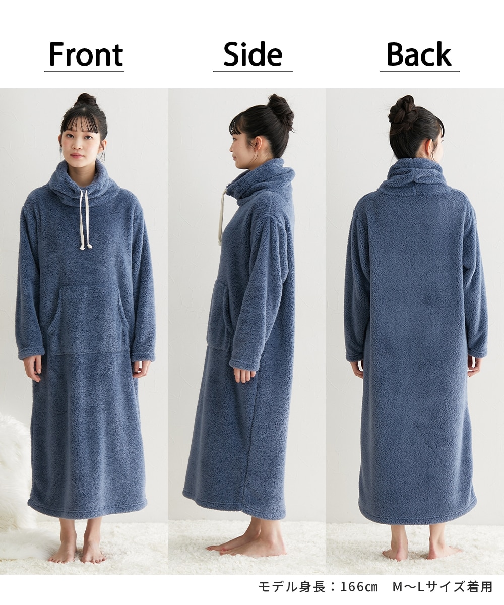 ふわぬくマイクロファーハイネックルームワンピース 通販【ニッセン】