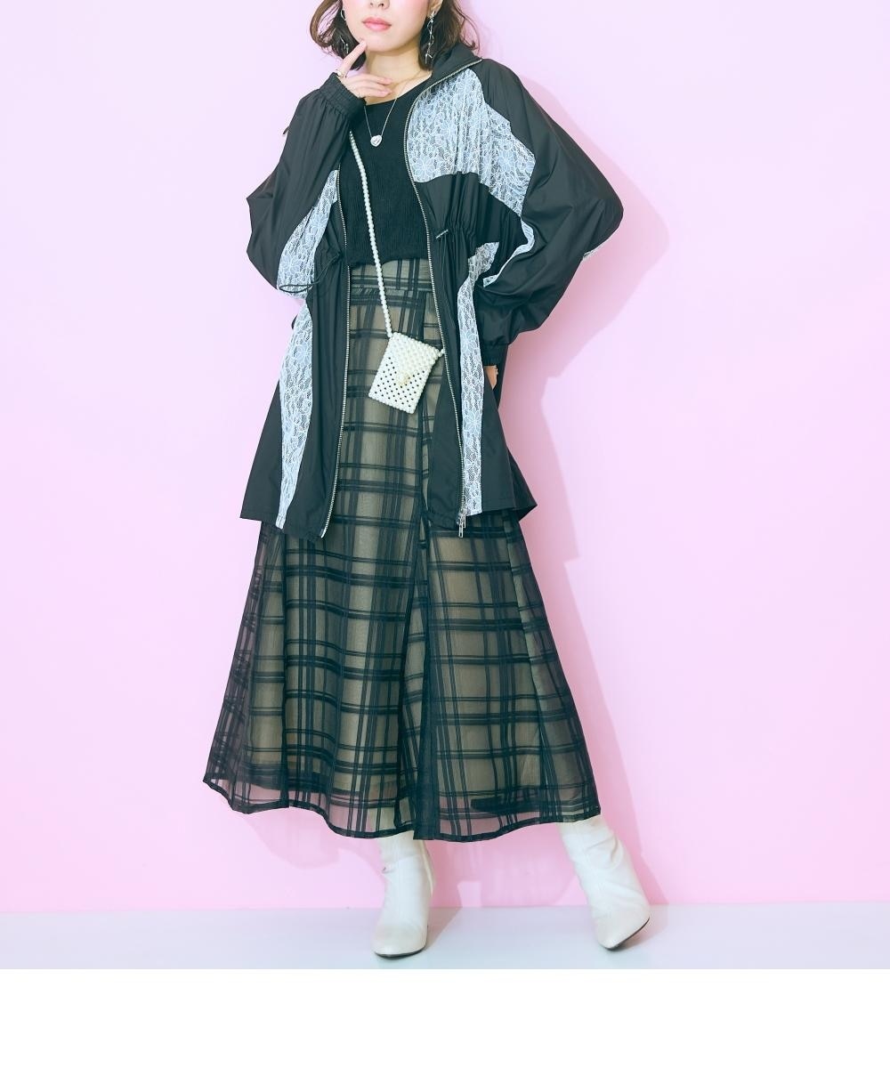 大きいサイズ＞シアーチェックスカート marun 通販【ニッセン】