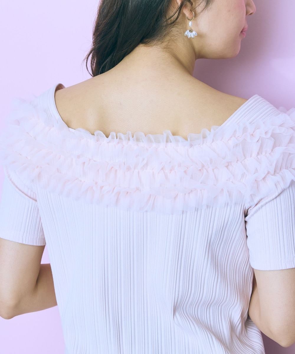 大きいサイズ＞テレコリブチュールトップス marun 通販【ニッセン】