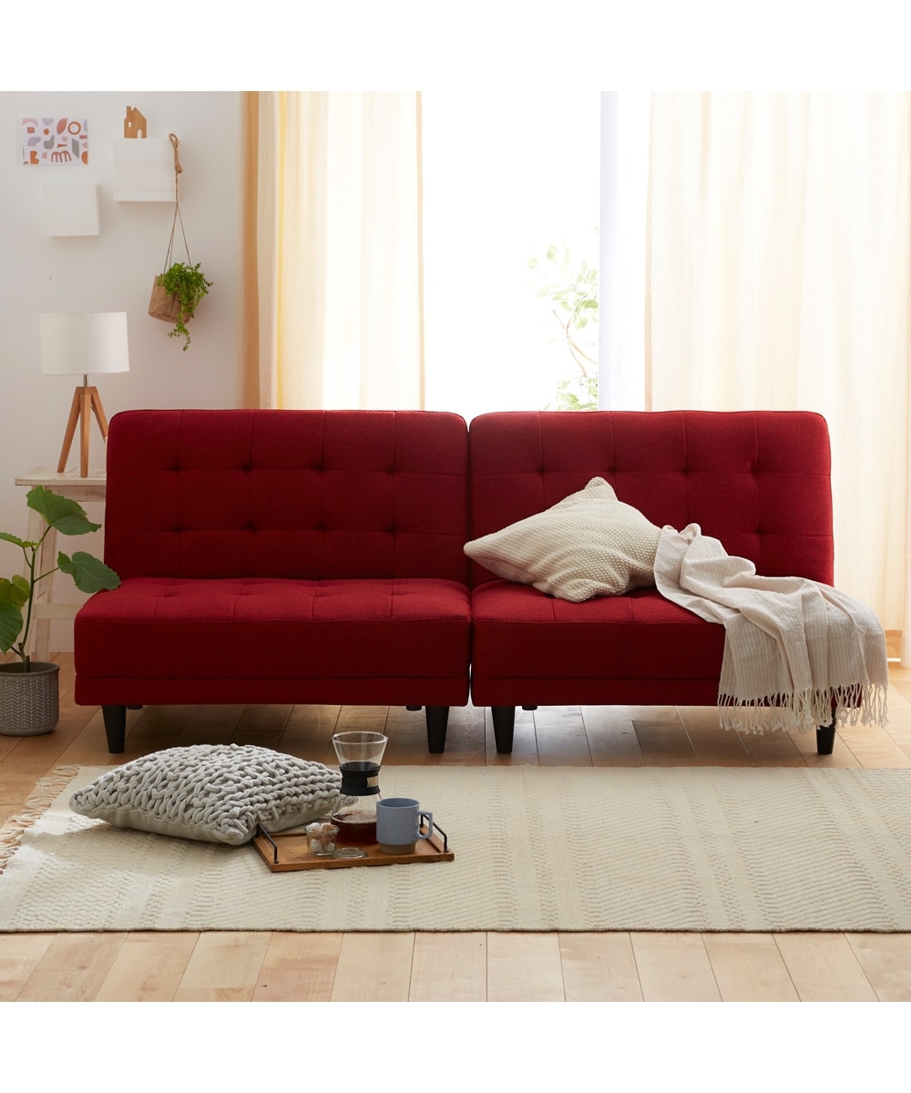 2人掛け]ソファベッド｜5WAY 14段階リクライニング 離して使える 通販