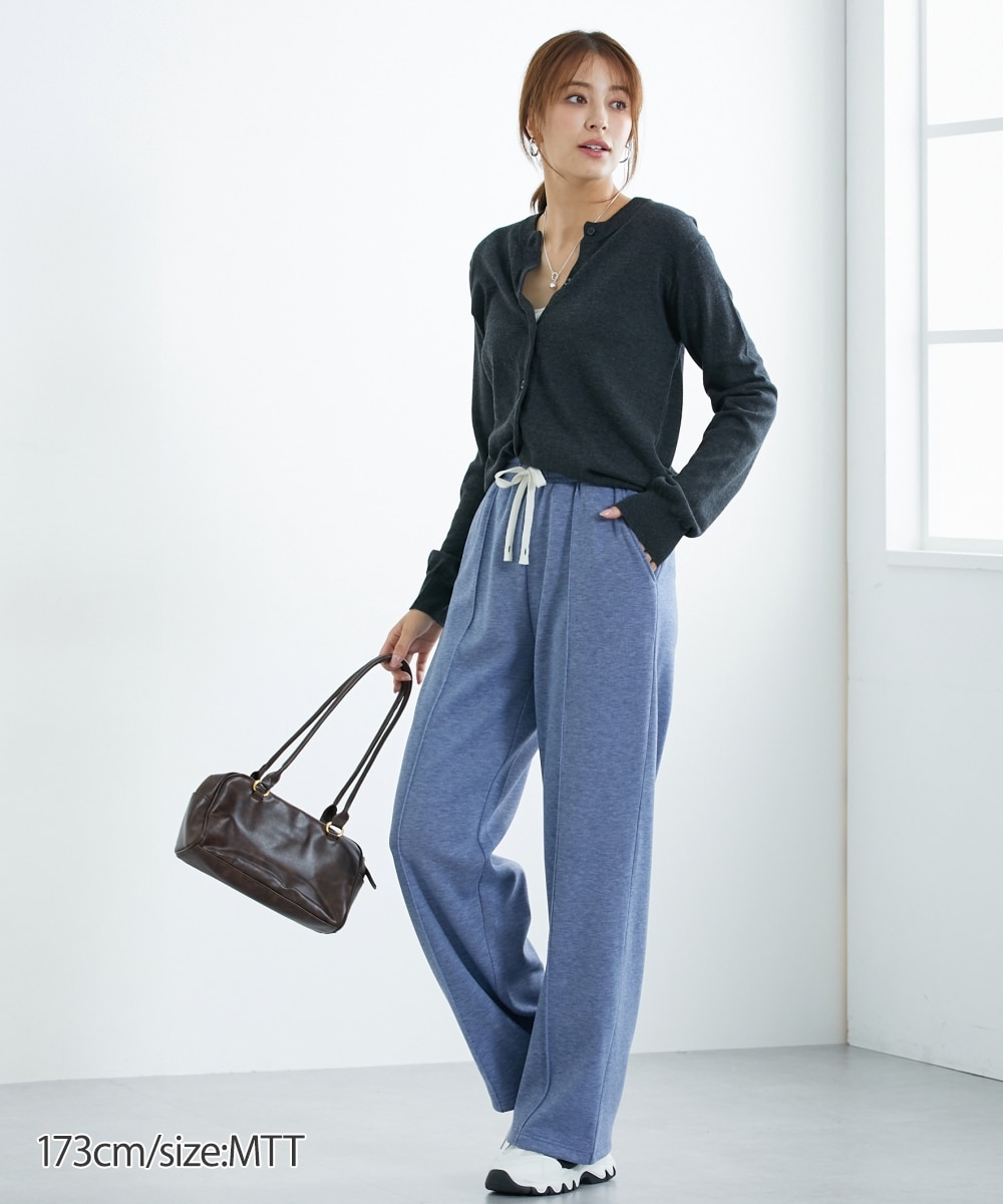 高身長 裏起毛ピンタックワイドパンツ（トールサイズ） 通販【ニッセン】