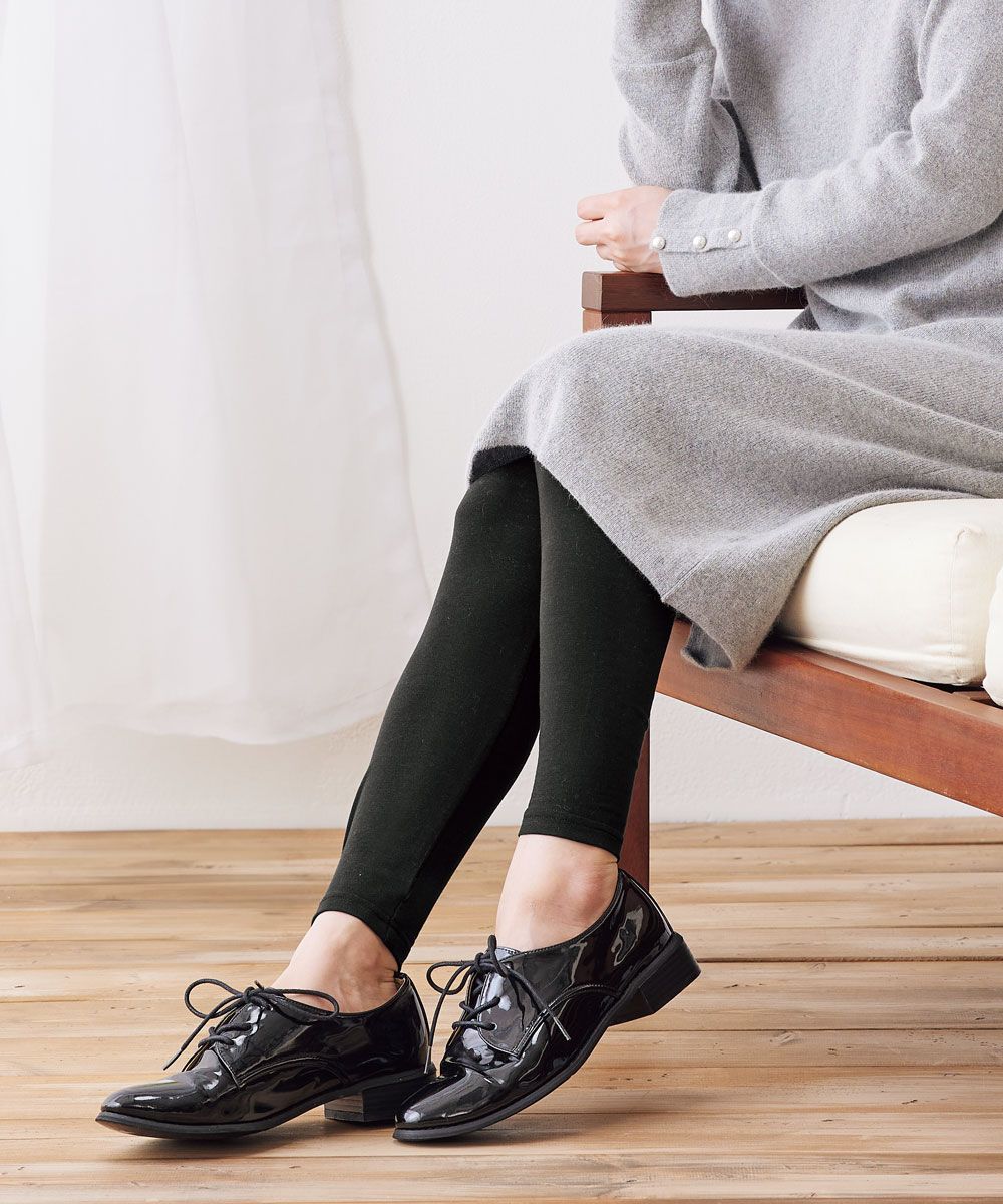 綿混裏起毛10分丈レギンス2枚組 通販【ニッセン】