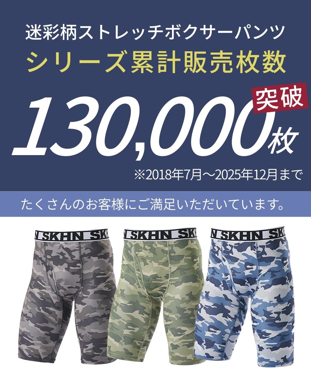 迷彩柄ストレッチ前開きロングボクサーパンツ3枚組 通販【ニッセン】