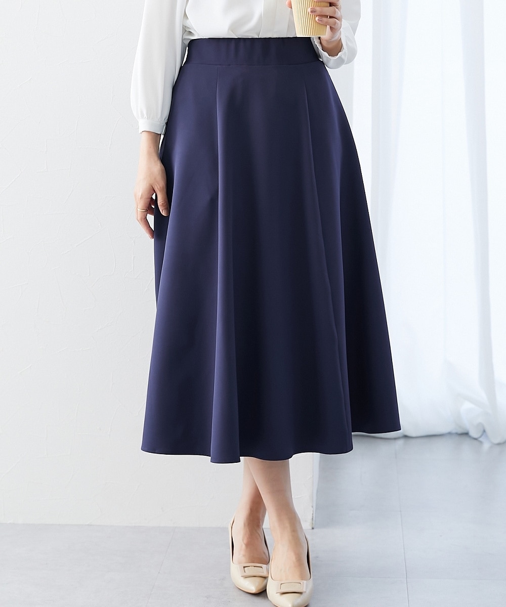 ストレッチダブルクロス6枚ハギフレアスカート しわになりにくい