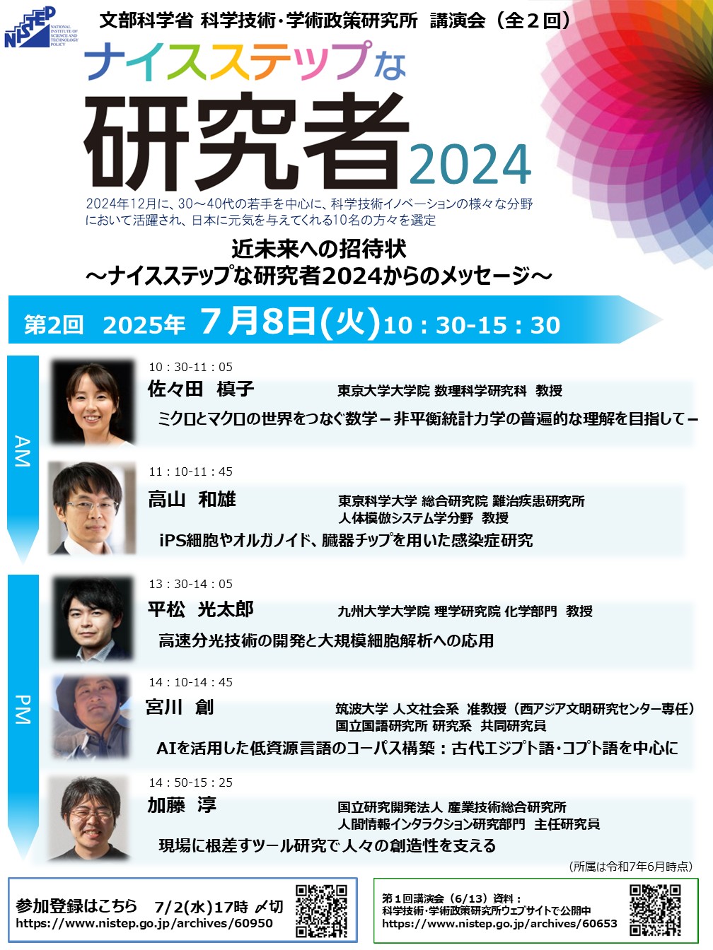 講演会「近未来への招待状～ナイスステップな研究者2024からの