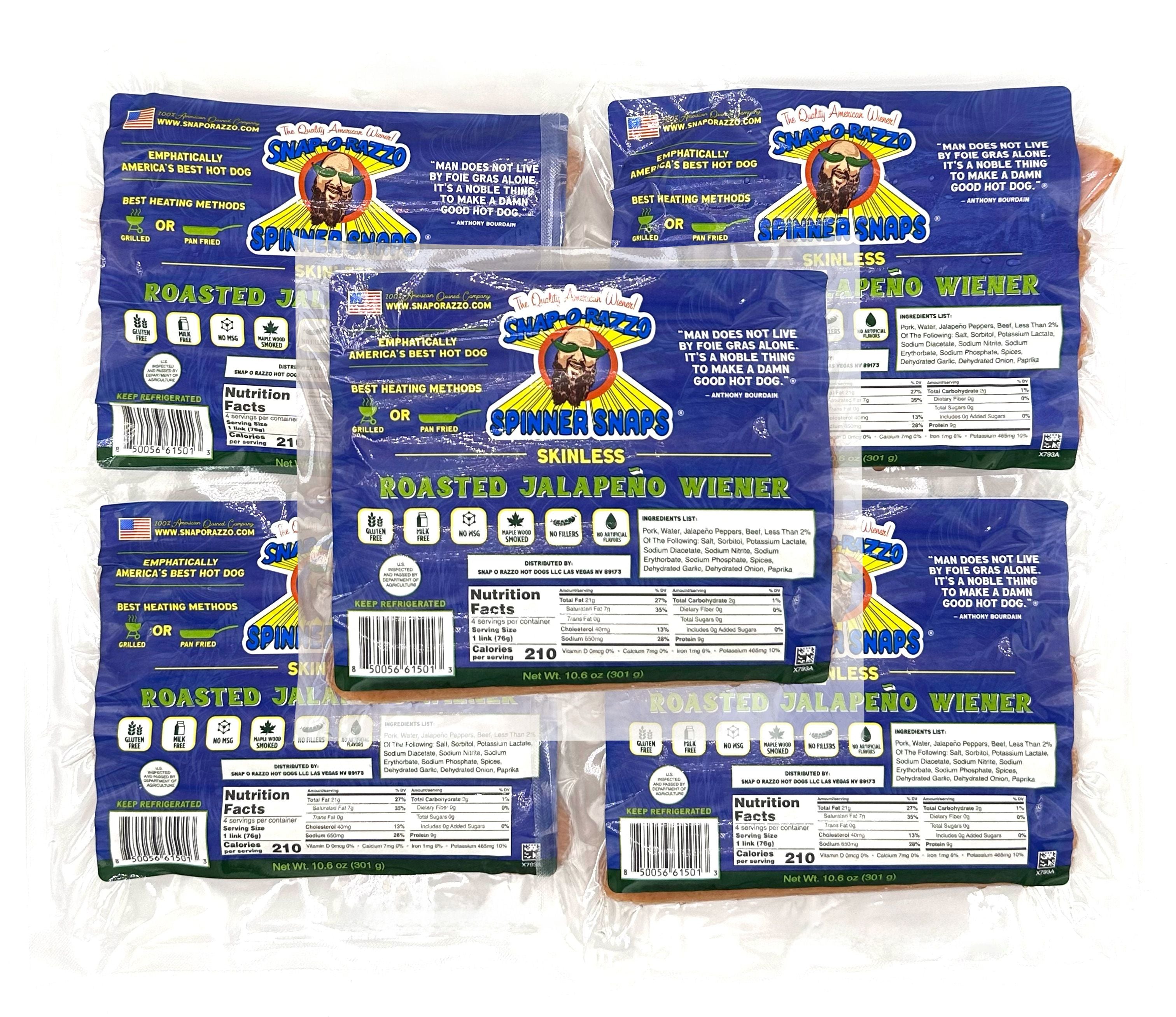 Skinless Jalapeño Wiener (5 Packs) | Snap-O-Razzo – Snap-O-Razzo