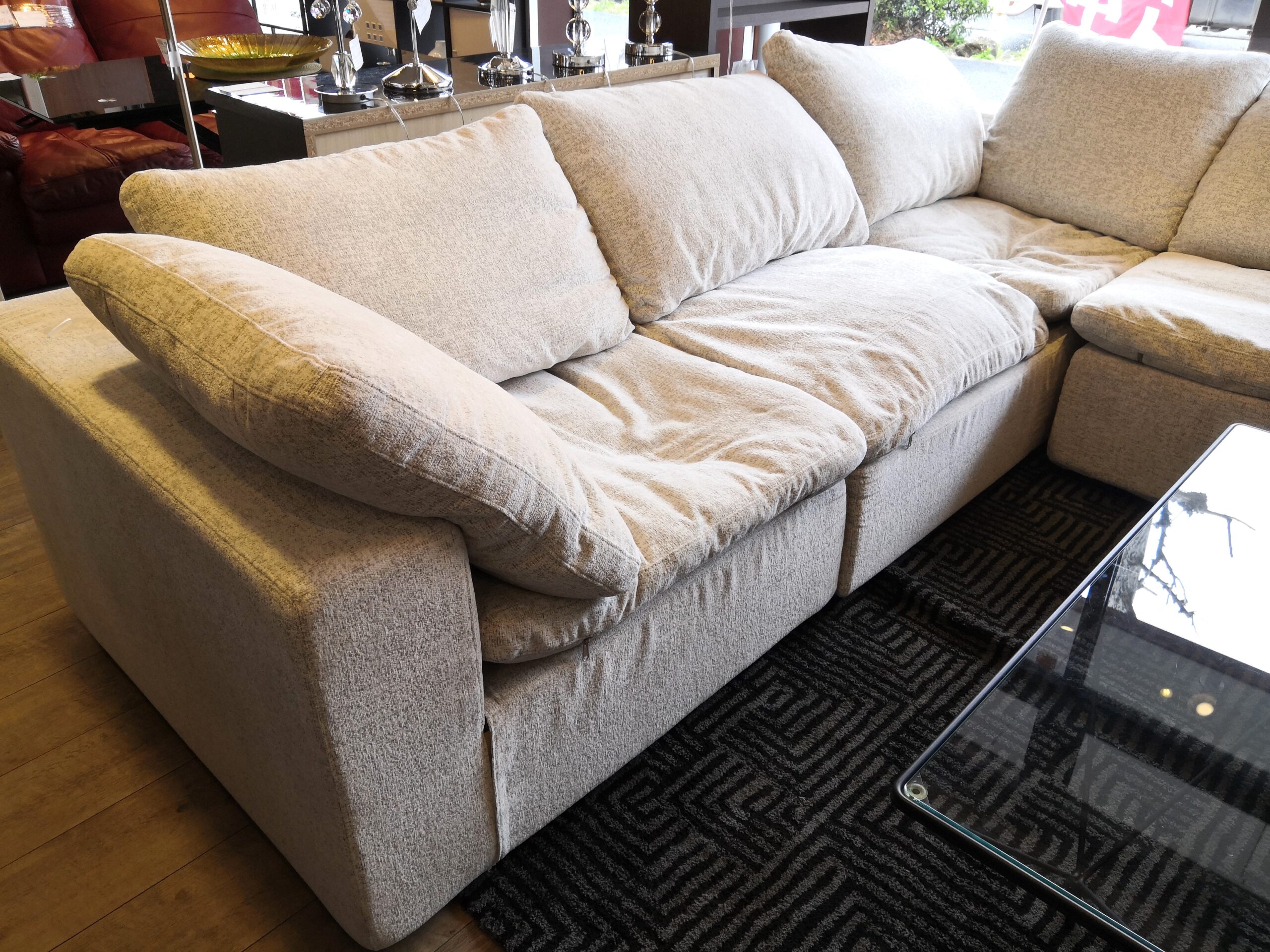 中古品】 馬場家具 inter LIVAX インターリバックス フェザー 右カウチ