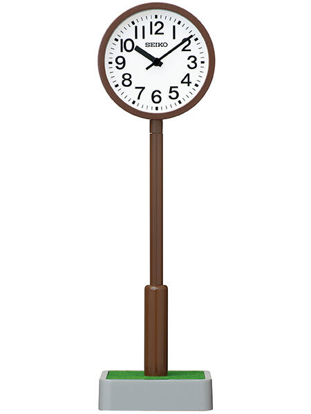 公園などでおなじみのポール型クロックが卓上サイズの置き時計に