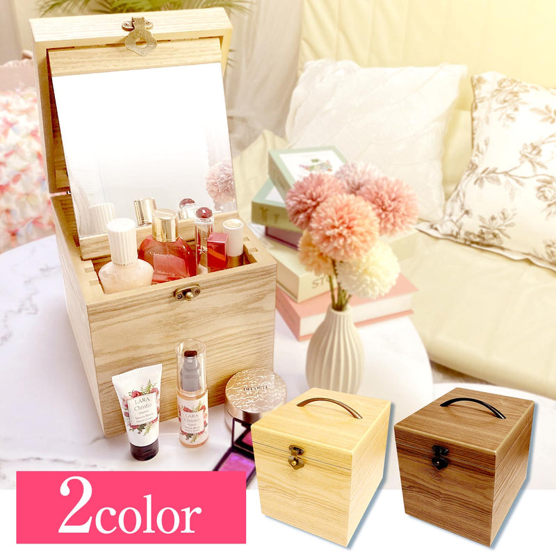 メイクボックス 木製 コスメ ボックス 宝石箱 収納 大容量 化粧品ボックス