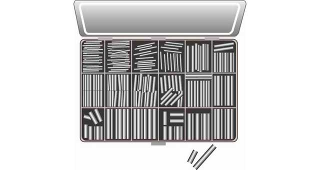 695652 DOWEL PIN KIT HARDENED STEEL, METRIC TAPERED 345PINS | IMPA