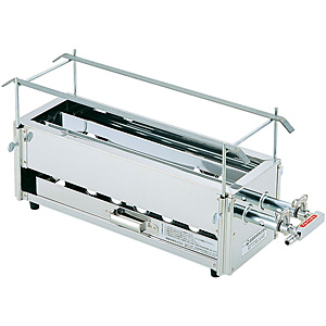 遠藤商事 SA 18-0 ステンレス 二本パイプ焼鳥器 大 LPガス - 調理器具