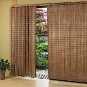 深みのあるバンブーカーテン・燻製竹カーテン【書斎家具通販】