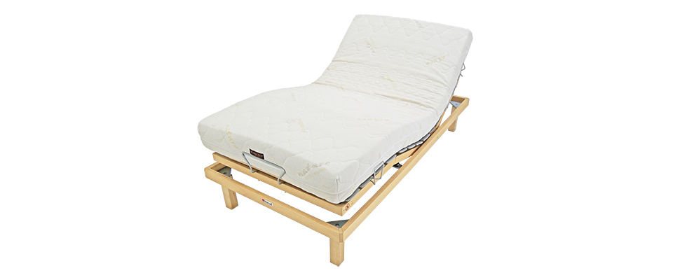 木製4カ所独自電動リクライニングベッドとラテックスマットレス，寝