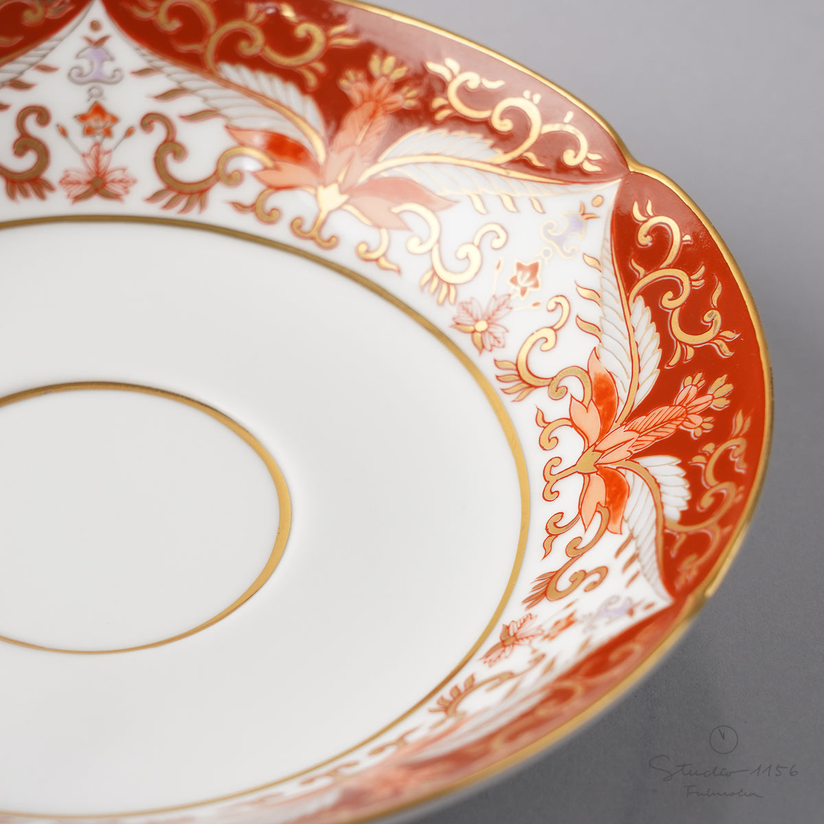 有田焼 赤濃金彩唐草 コーヒー碗皿 カップ&ソーサー 180ml 其泉窯の