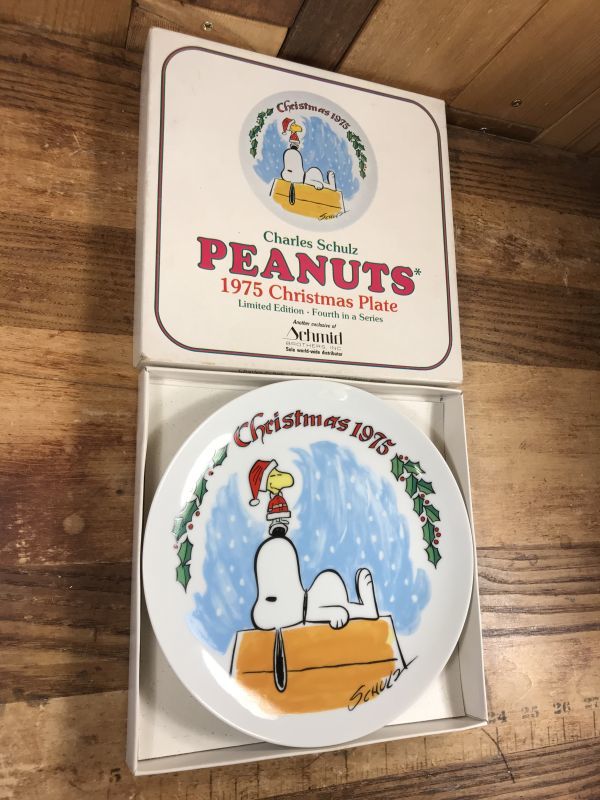 Schmid Peanuts Snoopy 1975 Christmas Plate スヌーピー ビンテージ
