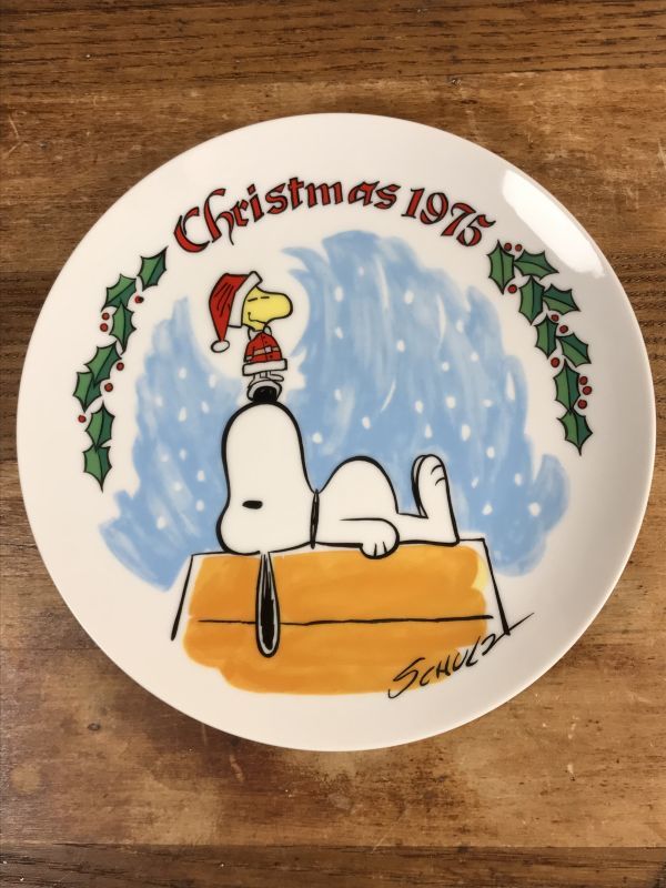 Schmid Peanuts Snoopy 1975 Christmas Plate スヌーピー ビンテージ