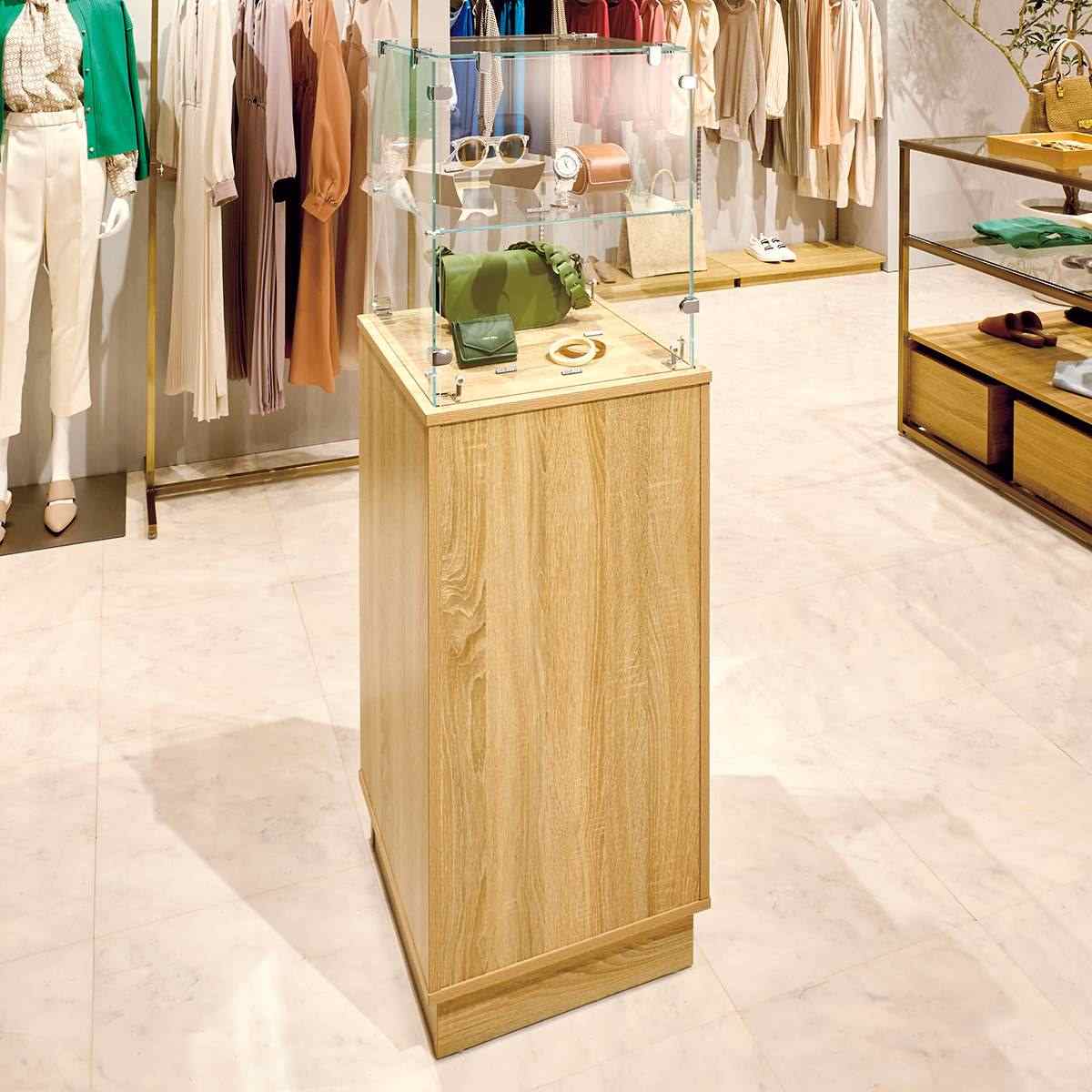 木製ガラスタワーショーケース〔ストエキオリジナル〕 ホワイト