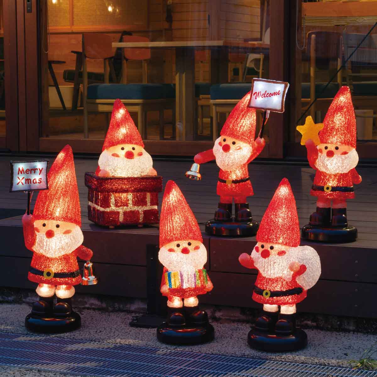 LEDモチーフライト【サンタの森】メリークリスマス 高さ60cm