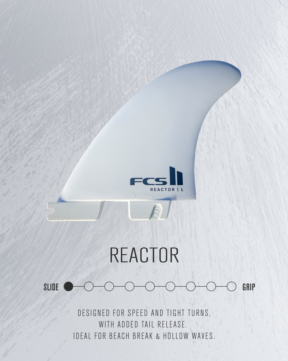 FCS II Reactor White Edition Tri Fin Set - FCS JAPAN