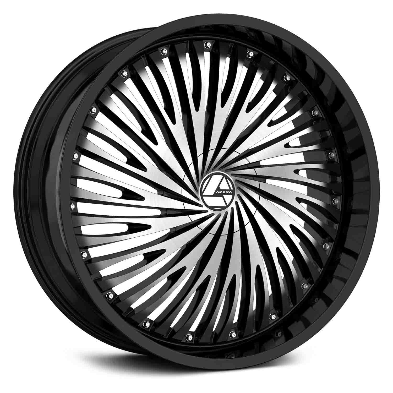 Azara AZA-526 Gloss Black / Machined - PowerHouse Wheels & Tires