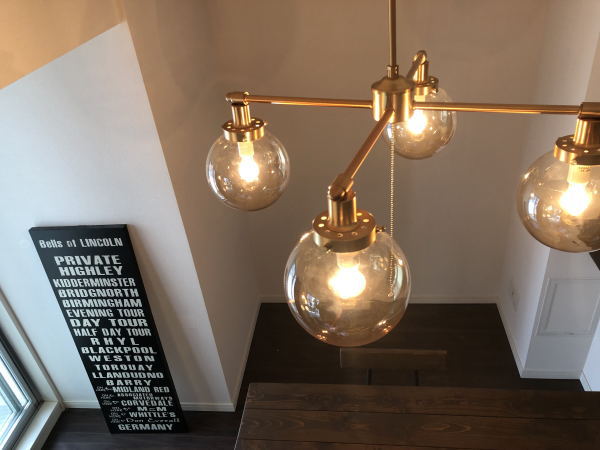 送料無料 MOON CROSS（ムーンクロス）4灯ガラスペンダントライト GS