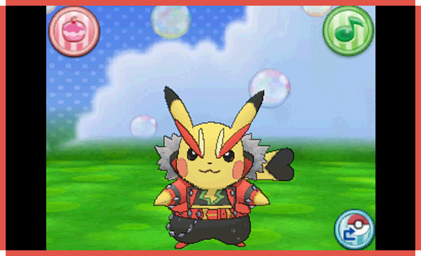 見たことのない姿のピカチュウは「おきがえピカチュウ