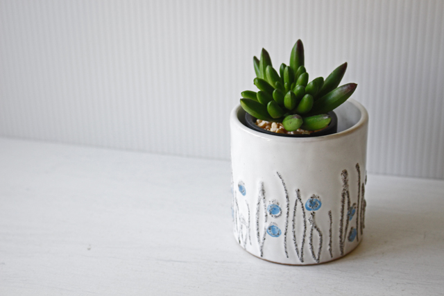 PetaPeta北欧雑貨ショップ＞＞ドイツヴィンテージ＞＞鉢カバー＞＞青い花