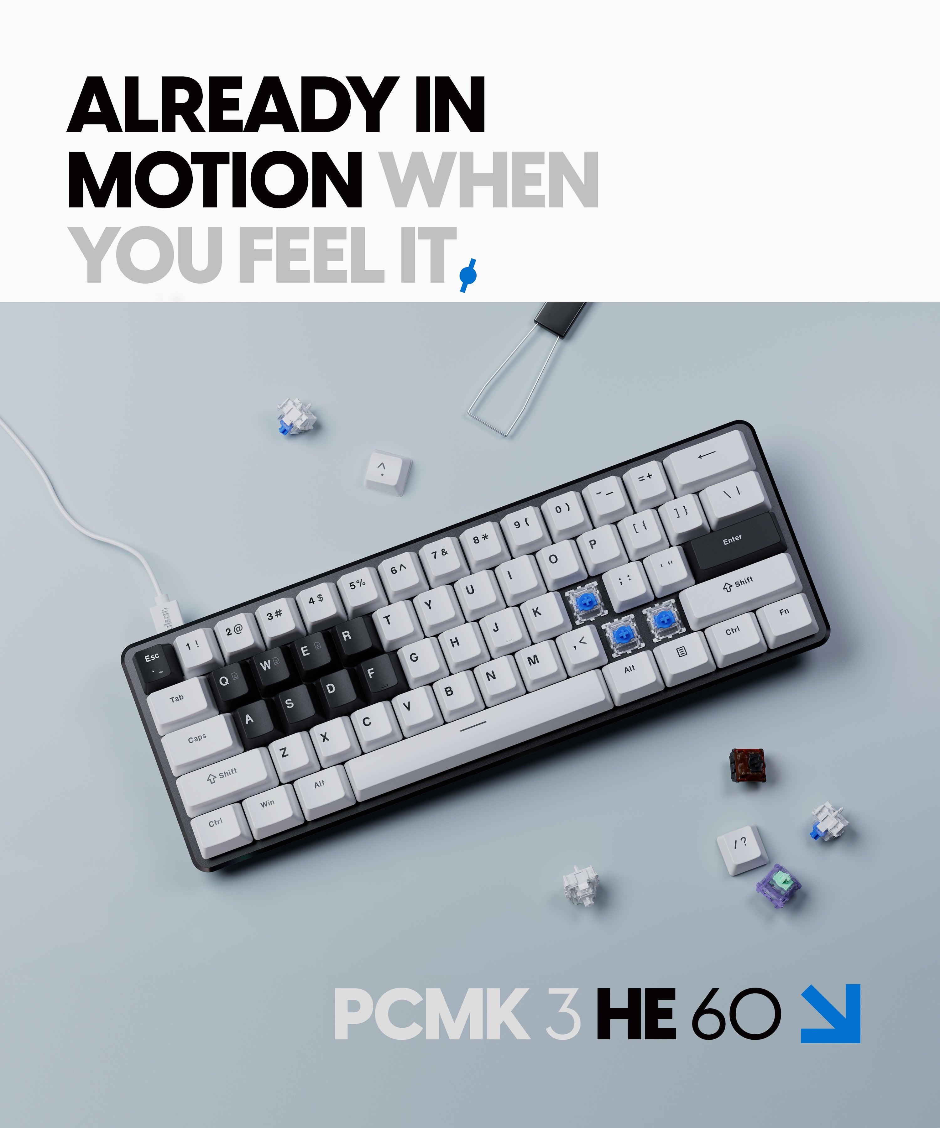 ANSI] PCMK 3 HE 60 Hall Effect Magnetic Gaming Keyboard – Pulsar