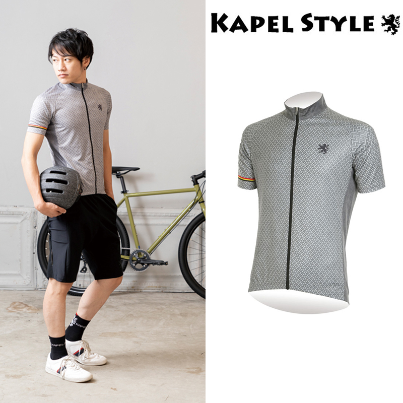 KAPELMUUR（カペルミュール）半袖ジャージ ヘリンボーンプリント
