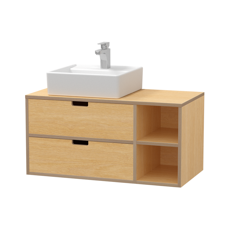 プライウッド洗面台 W910～1200 引き出し クリア | KB-PR019-16-G289