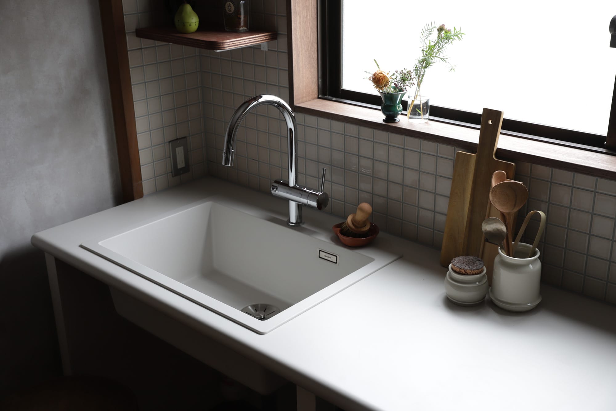 浄水器付き切替混合栓 グースネック クローム | KB-PT002-15W-G201