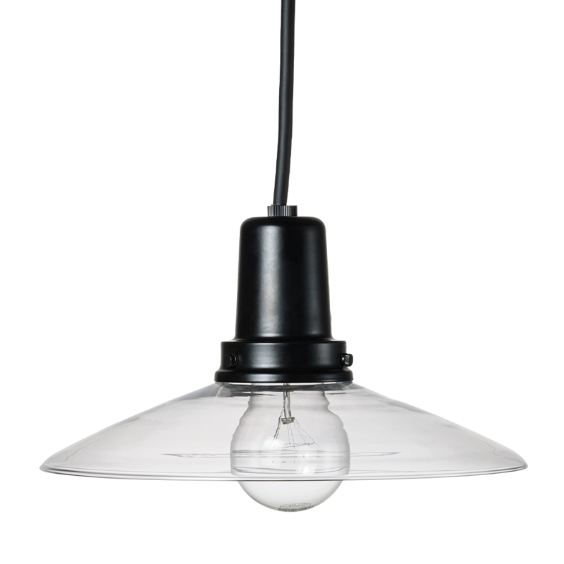 レトロペンダントライト クリア×ブラック コード長オーダー | LT-PD014