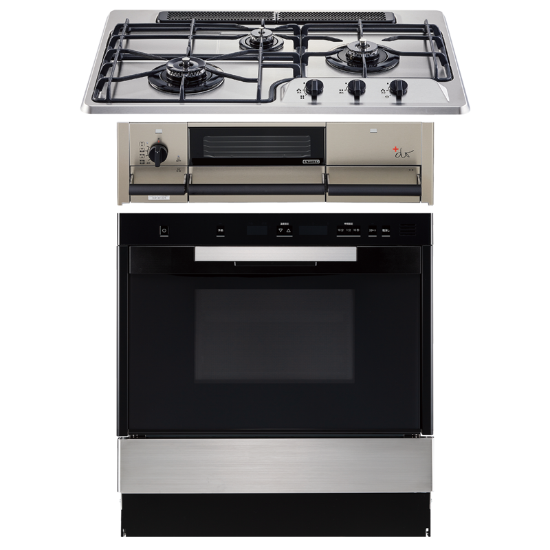 ビルトインオーブン ガラストップ(BK)ガスコンロセット | KB-PT006-05