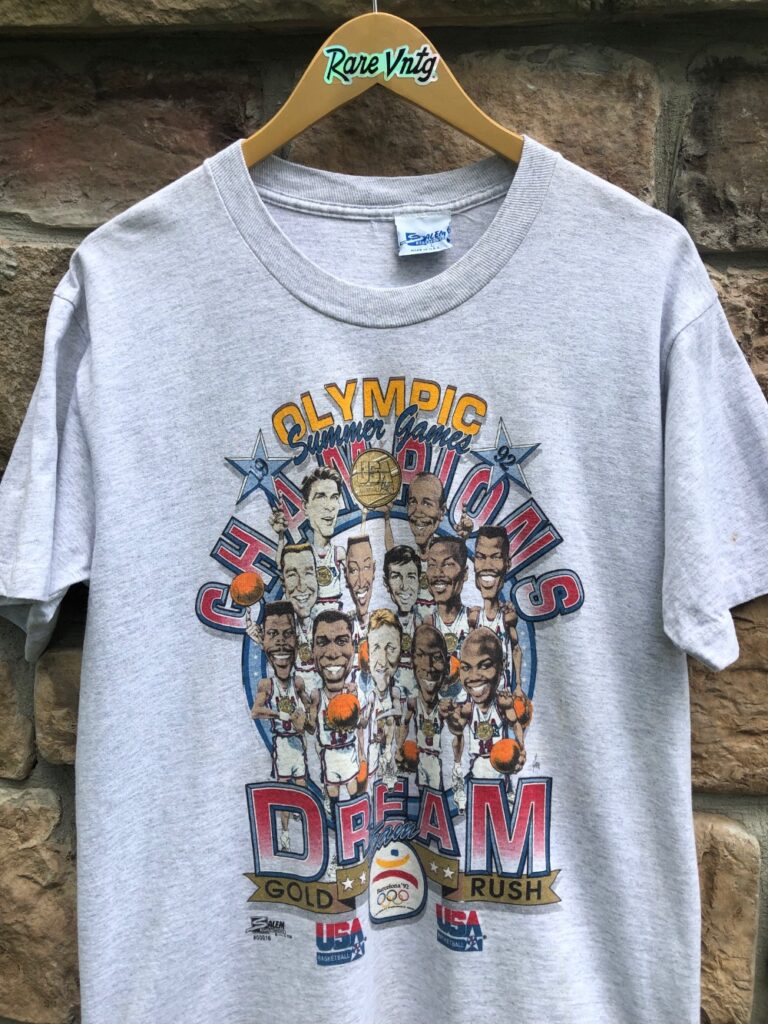 1992 Dream Team USA Olympic Gold Medal Salem Caricature NBA T