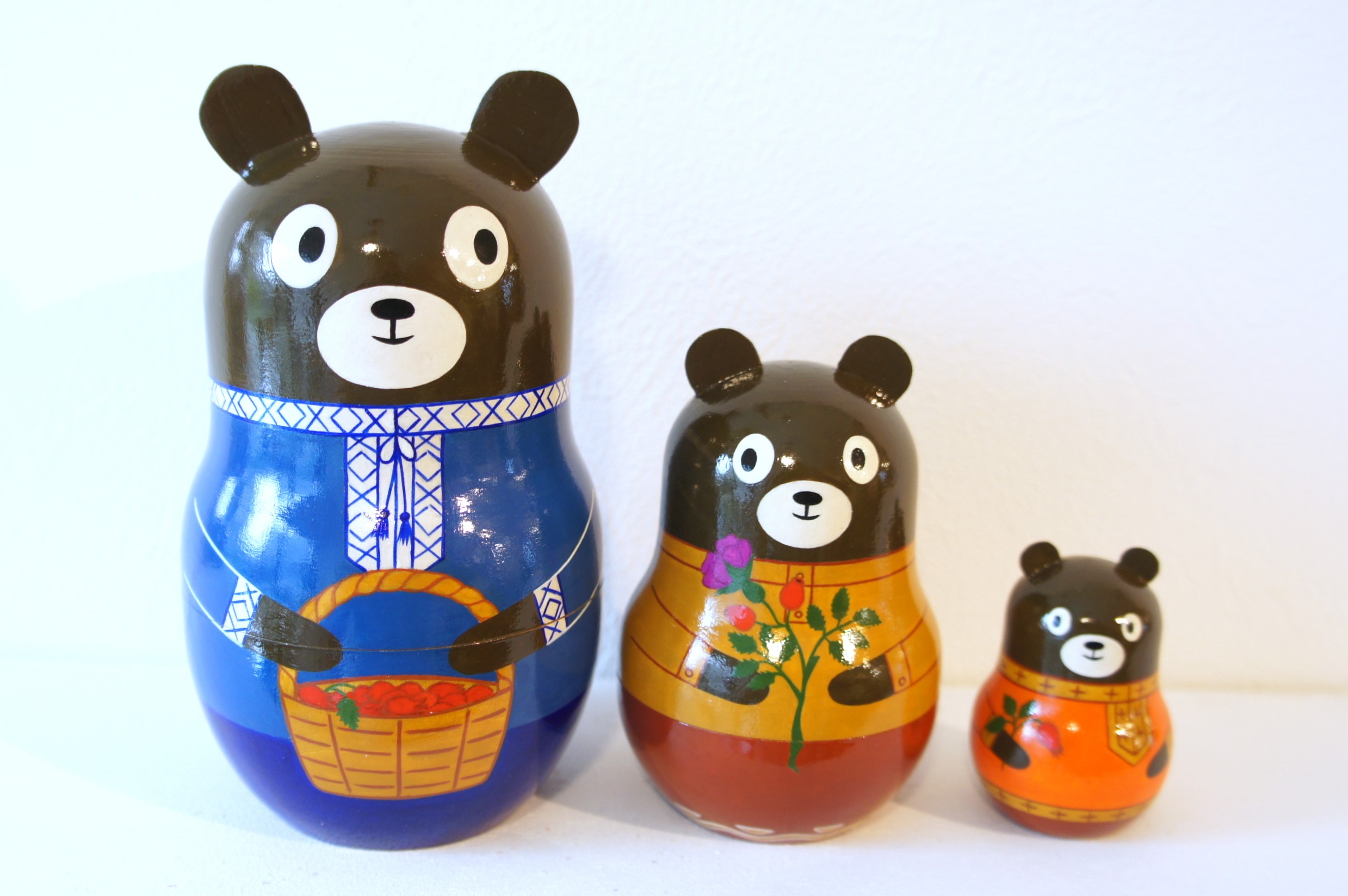 リャビーナ・オリジナルマトリョーシカ 「クマトリョーシカ」 3ピース