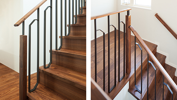 WOODRIUM手摺／無垢 オープン階段手摺｜階段・手摺｜朝日ウッドテック